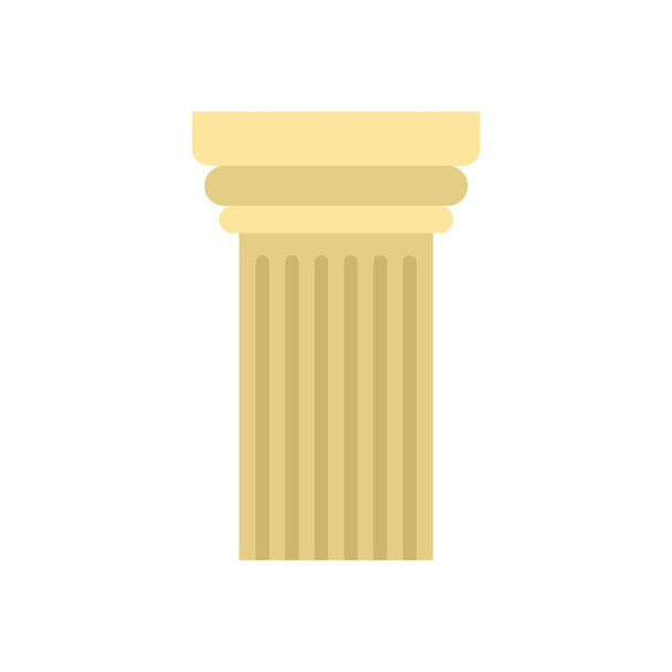 ギリシャ風円柱アイコン、フラット スタイル - ベクター画像