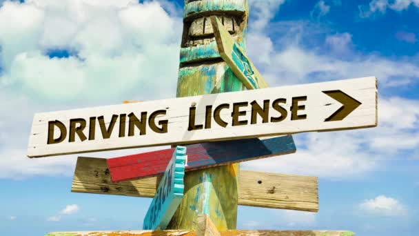 Street Sign to the Driving License - Footage, Video