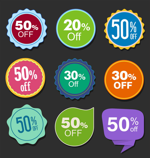 modern colorful sale stickers collection - Vector, Image