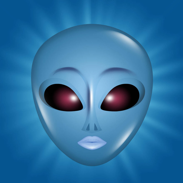 illustration of blue Alien face - Fotoğraf, Görsel