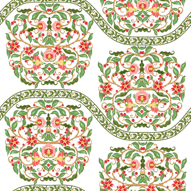 Seamless pattern with stylized flowers. - Vetor, Imagem