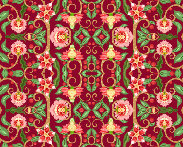 Seamless pattern with stylized flowers. - Vector, imagen