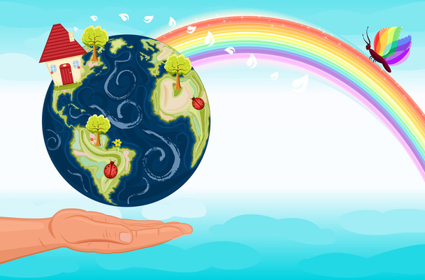 Save our green planet Earth - Vector, Image