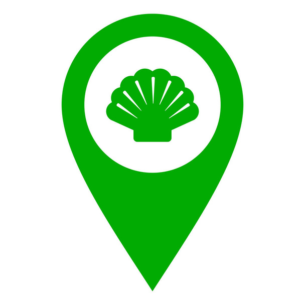 Shell and location pin - Vector, Image