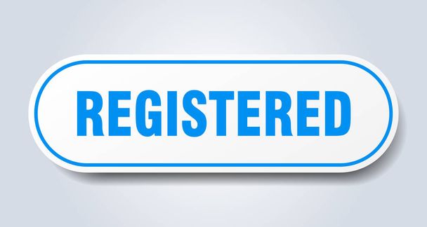 registered sign. registered rounded blue sticker. registered - Vecteur, image