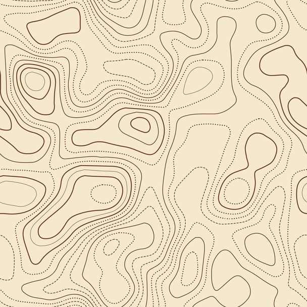 topografische Karte Hintergrund aktuelle topografische Karte nahtloses Design bezaubernde kachelbare Isolinien - Vektor, Bild
