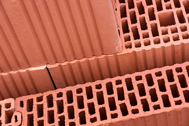 Pile of red bricks - Photo, Image