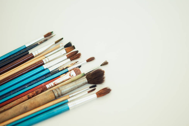 Set of paint brushes on the white background - Zdjęcie, obraz