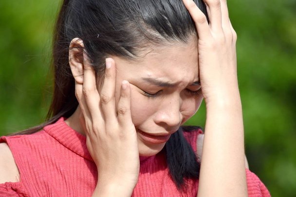 A Stressful Beautiful Filipina Person - Фото, изображение