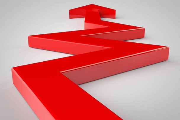 business red arrow on white background - Fotó, kép