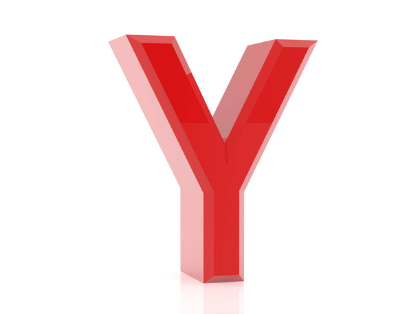 the red letter Y on white background 3d rendering - Foto, Bild
