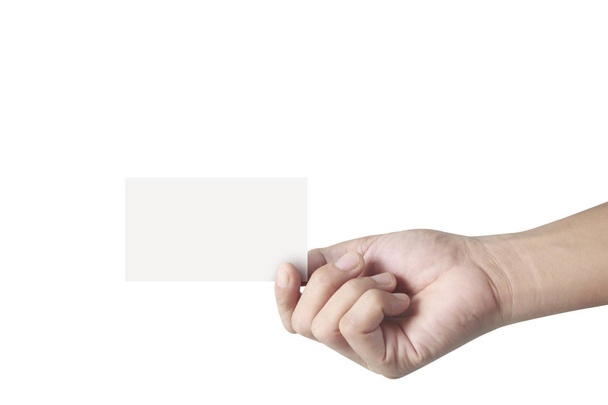 Mão segurando cartão virtual com o seu
 - Foto, Imagem