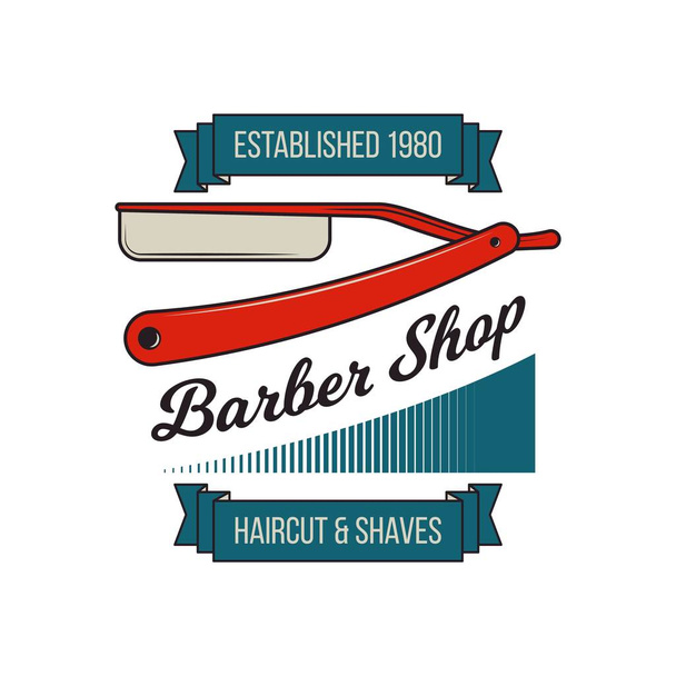 Vintage barber shop jelvény - Vektor, kép