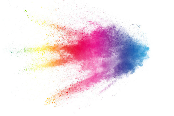 bunten Hintergrund von Pastellpuder explosion.multi farbigen Staubspritzer auf weißem background.painted holi. - Foto, Bild