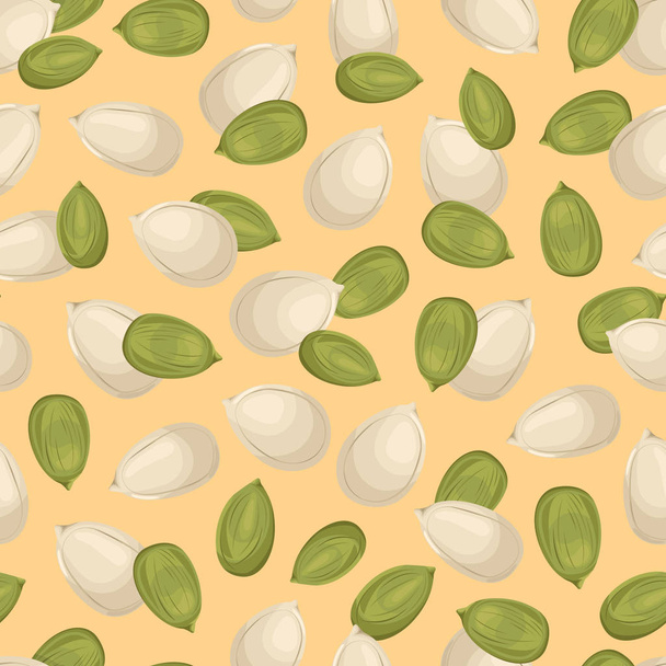 pattern with pumpkin seeds - Vector, Imagen