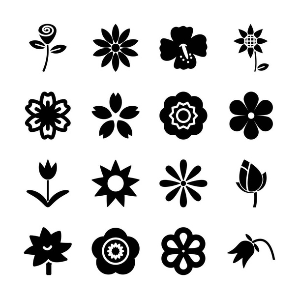 flower solid icon - Vector, Image
