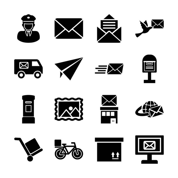 servizio postale icone solide
 - Vettoriali, immagini