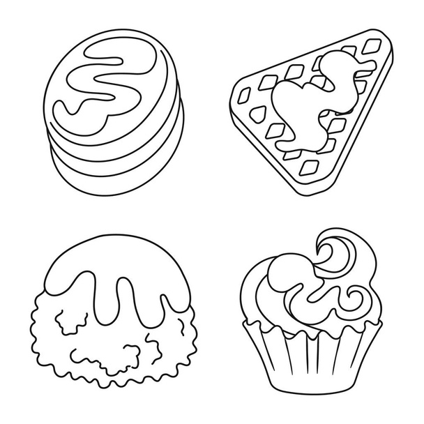 Vector design of sweet and product symbol. Set of sweet and caramel stock vector illustration. - Vektor, kép