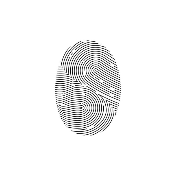 Значок отпечатка пальца или круга отпечатка пальца
 - Вектор,изображение