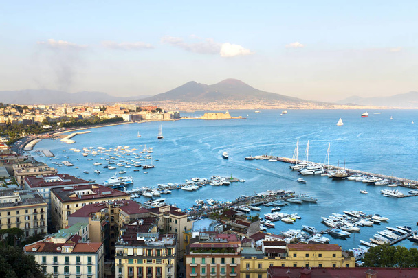 Panorama of Naples, view of the port in the Gulf of Naples - Photo, Image