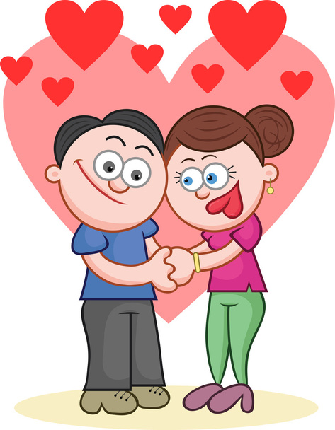Holding Hands With Love Hearts - Vector, Image