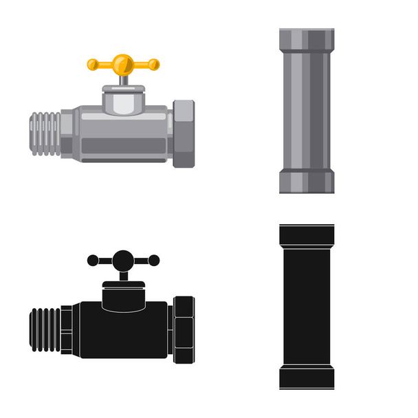 Isolated object of pipe and tube symbol. Set of pipe and pipeline vector icon for stock. - Vektör, Görsel