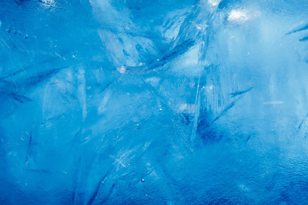 ice background, blue frozen texture - Фото, изображение