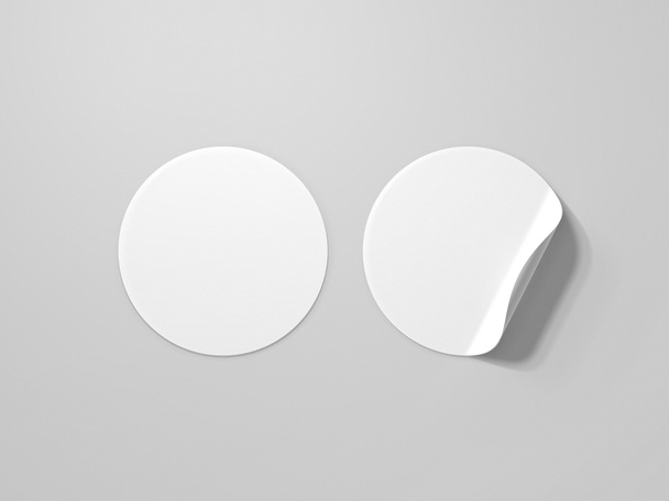 Blank curled sticker mockup. 3D rendering - Photo, Image