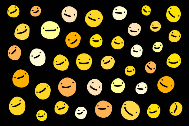 Весёлая ручная рисованная векторная иллюстрация улыбки в мультяшном комическом стиле
 - Вектор,изображение