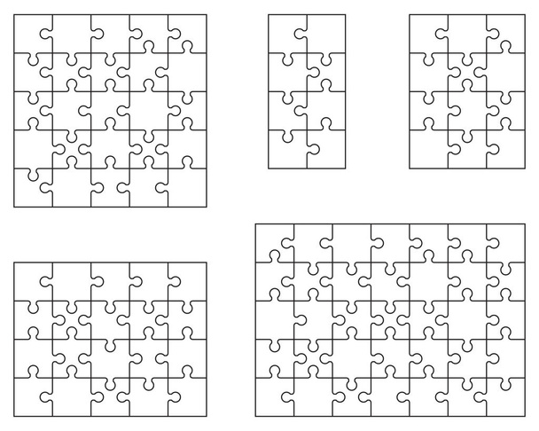 Illustrazione di parti separate di puzzle bianchi
 - Vettoriali, immagini