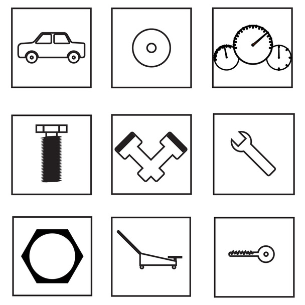 auto onderdelen pictogram - Vector, afbeelding