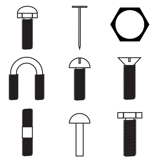 Conjunto de tornillos icono
 - Vector, Imagen