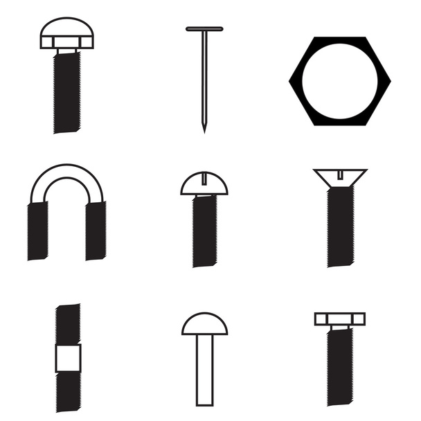 Conjunto de tornillos icono
 - Vector, Imagen