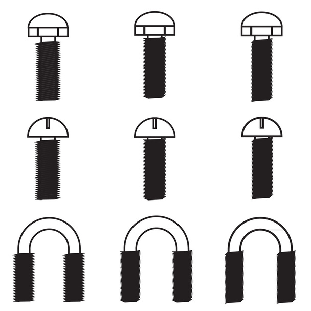 Conjunto de tornillos icono
 - Vector, imagen