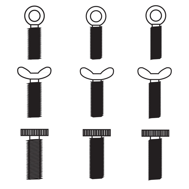 Set of screws icon - Vector, Image