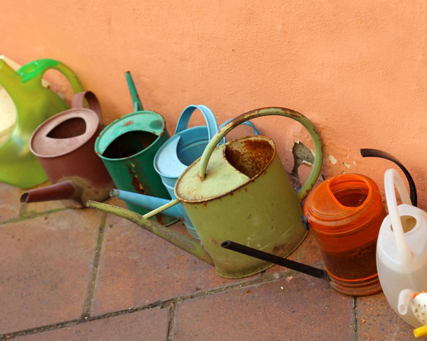 many watering cans - Photo, Image