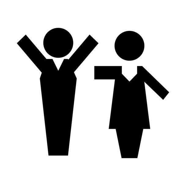 νεαρό ζευγάρι σιλουέτες avatar χαρακτήρες απεικόνιση διάνυσμα - Διάνυσμα, εικόνα