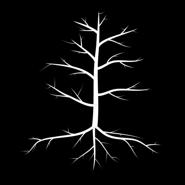 Trees with dead branches and roots - Vector, Image
