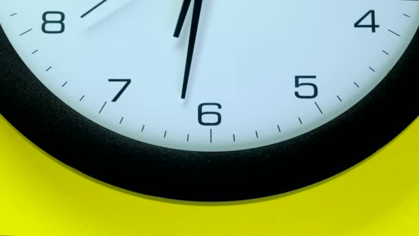 Office clocks on yellow background. - Footage, Video