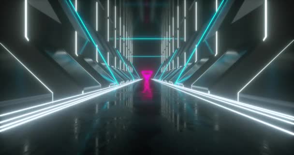 fantastic tunnel with illumination 3d render - Footage, Video