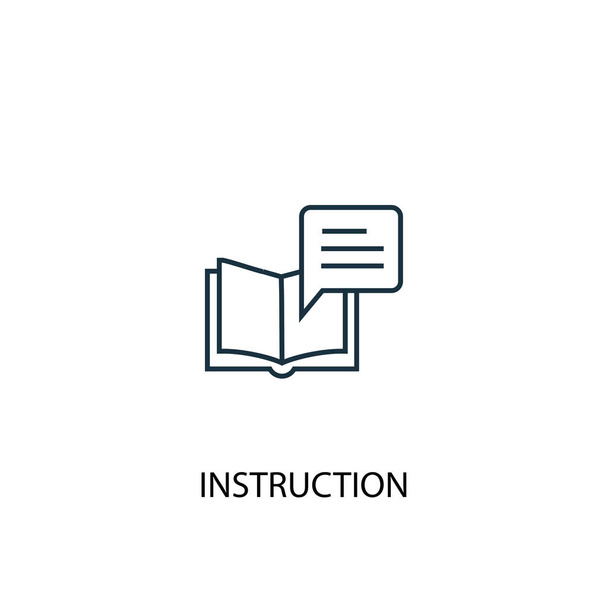 instruction concept line icon. Simple element illustration. instruction concept outline symbol design. Can be used for web and mobile - Vector, Image