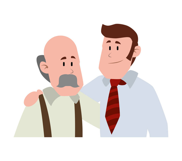 старик лысый с усами аватар персонаж векторной иллюстрации
 - Вектор,изображение