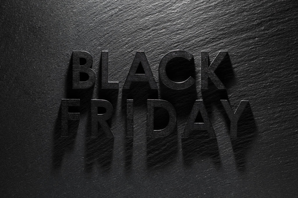 Siyah kayrak arka plan üzerinde Black Friday metin - Fotoğraf, Görsel