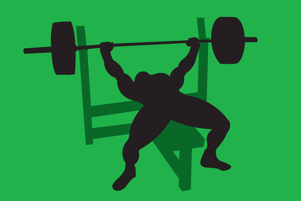 Silhouette Powerlifting, benchpress musculaire
. - Vecteur, image
