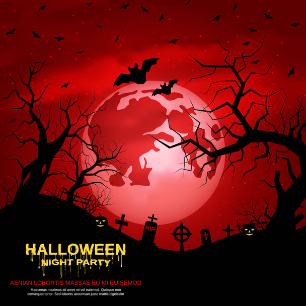 Halloween miedo noche vector fondo
 - Vector, imagen