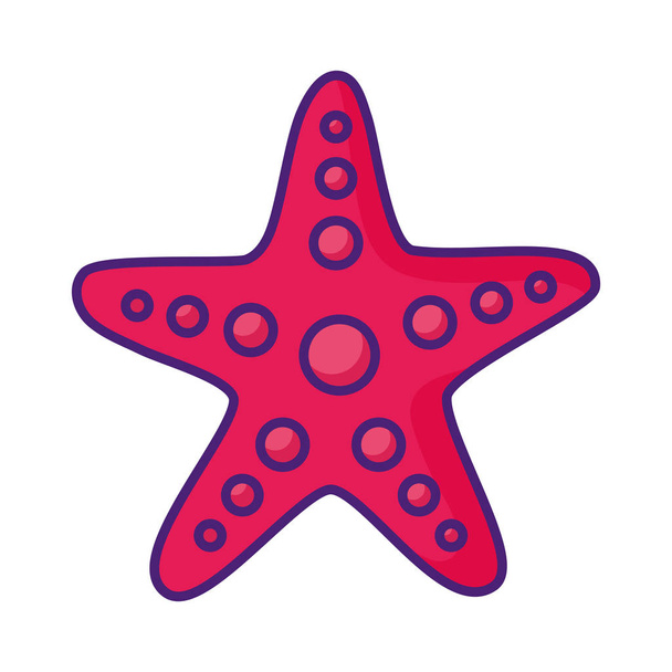 Морская звезда изолированная иконописная иллюстрация
 - Вектор,изображение