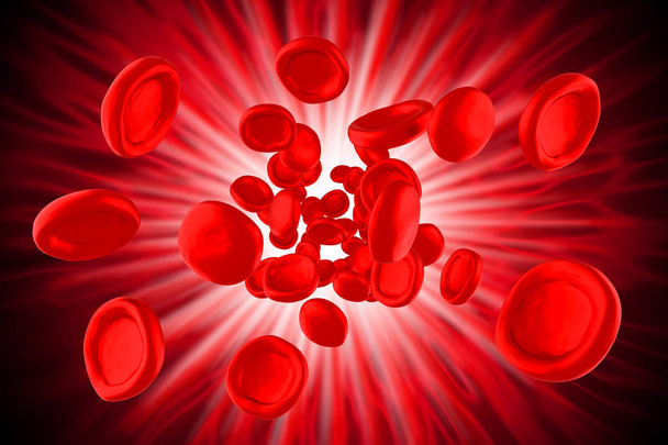 Glóbulos rojos 3D dentro de la vena
 - Foto, imagen