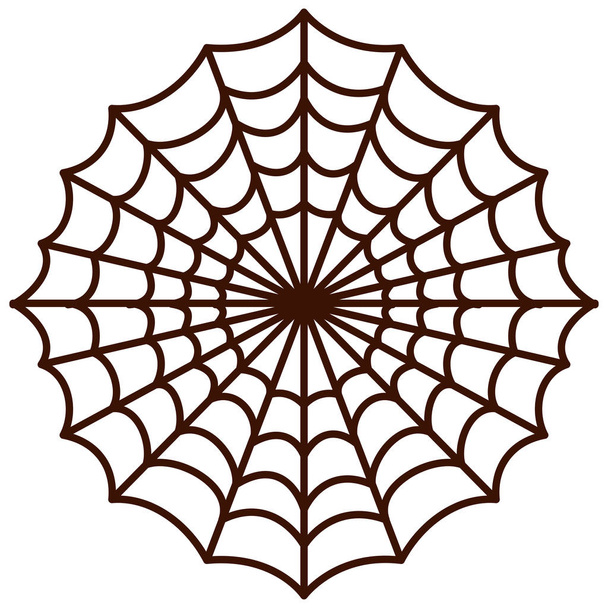 Spiderweb-Halloween-Linie Stilikone - Vektor, Bild