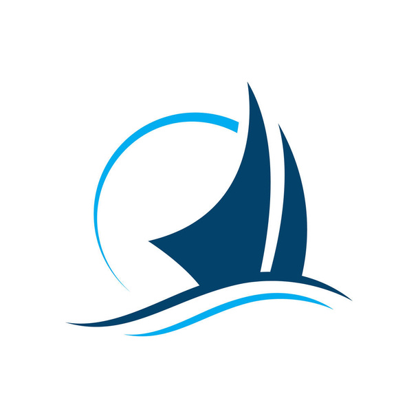 船のヨットのヨットの航海のロゴの設計ベクトルのイラスト - ベクター画像