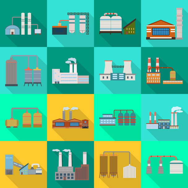 Vector design of factory and industry logo. Set of factory and construction vector icon for stock. - Vector, Image